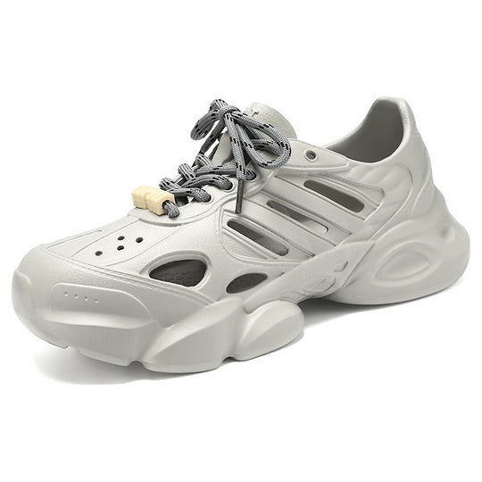 Herren nan futuristischer atmungsaktiver Cut-Out Plateau-Sneaker mit stoßdämpfender EVA-Sohle und Schnellverschluss EB