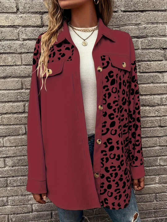 Damen Overshirt mit trendigem Leopardenmuster und komfortabler Passform EB