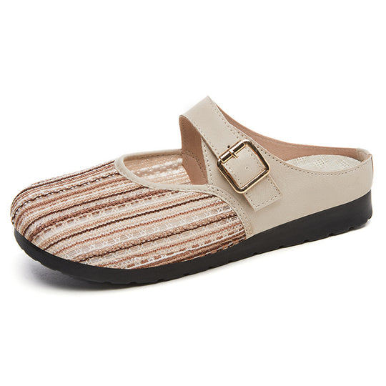 Damen Bequeme Clogs mit modischem Riemen und dekorativem Design EB