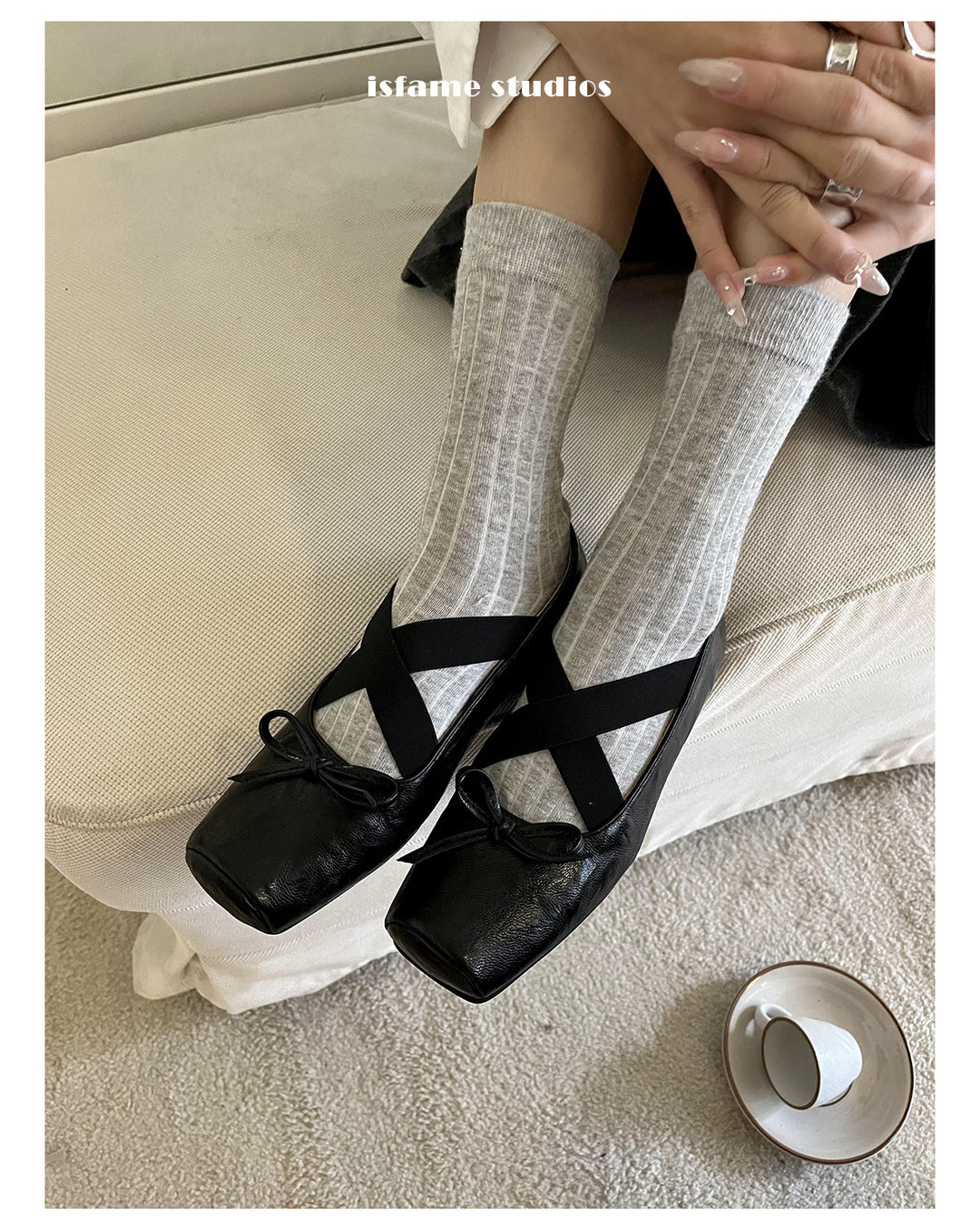 Damen Ballerinas mit elegantem Riemendesign und verbessertem Komfort EB