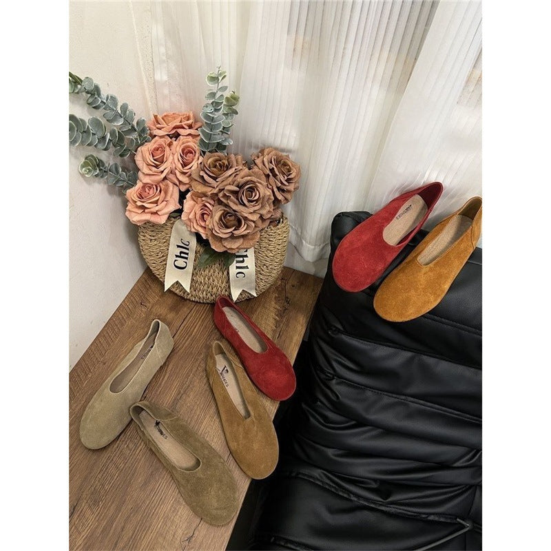 Damen elegante Slipper aus weichem Veloursleder EB