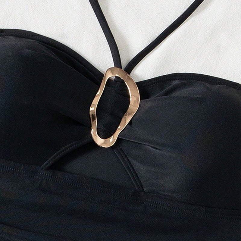 Damen Strapless Einteiler Badeanzug mit modischem Cut-Out EB