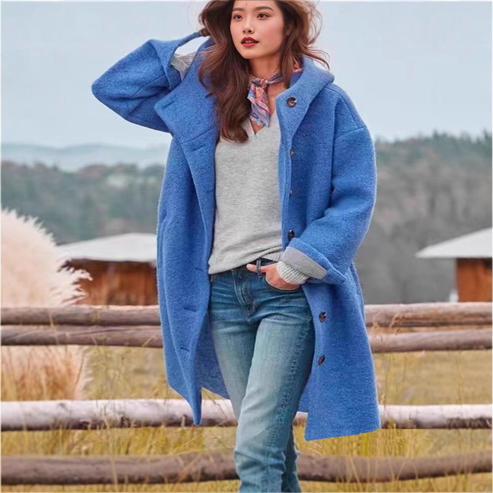 Damen Oversized Wollmantel EB