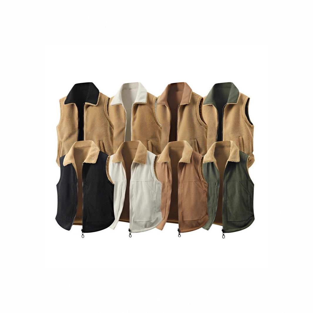 Damen Sherpa-Fleeceveste mit Rippenkragen, durchgehendem Reißverschluss und Eingrifftaschen EB