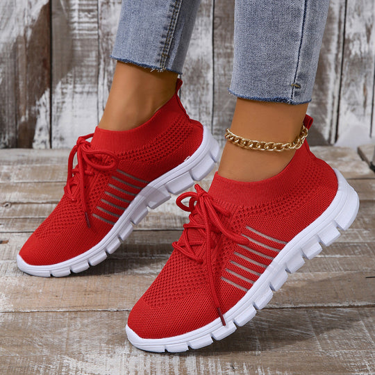 Damen Modische und atmungsaktive Sneakers mit elastischem Obermaterial EB