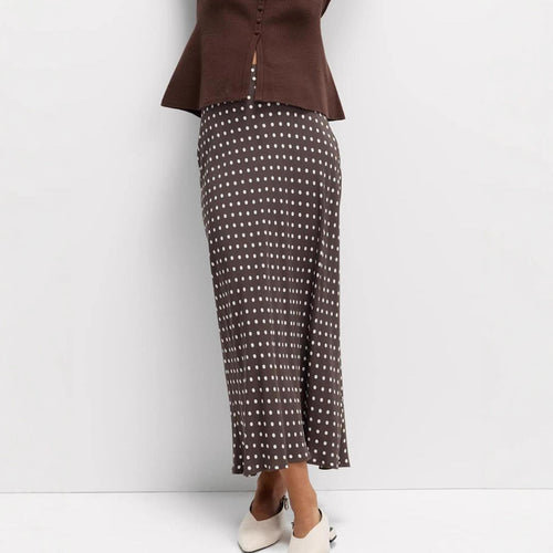 Damen Fließender Maxirock mit Polka-Dots EB