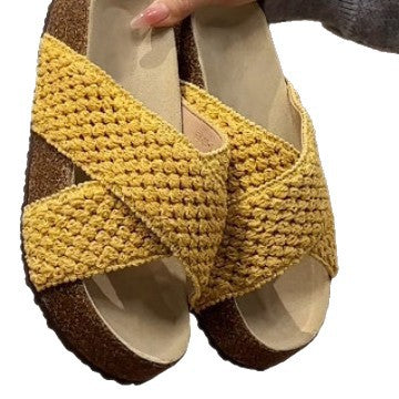 Damen Komfortable und stylische Clogs mit geflochtenem Obermaterial EB