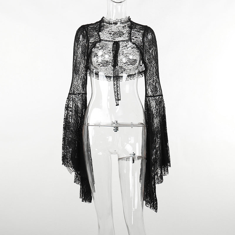 Damen figurbetonte Bluse mit Rüschendetails und Schnürung EB