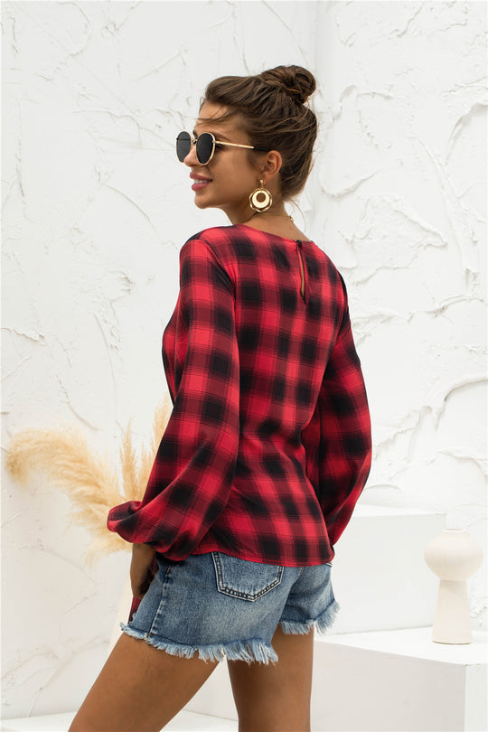 Damen Bluse mit Bindegürtel EB