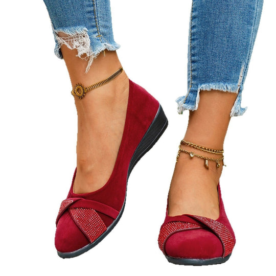 Damen Elegante Ballerinas mit funkelndem Schmuckdetail EB