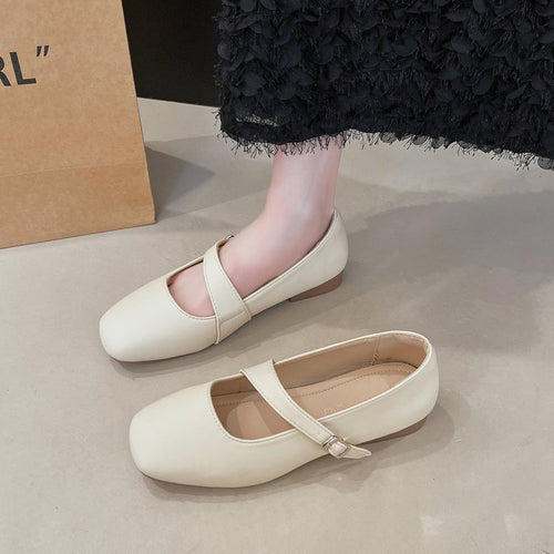 Damen bequeme Ballerinas mit verstellbarem Riemen EB