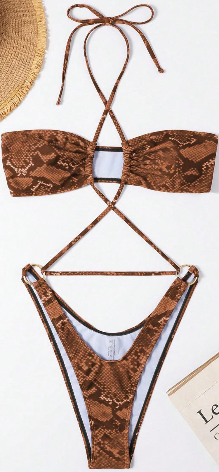 Damen Bandeau-Bikini mit raffiniertem Schnitt EB