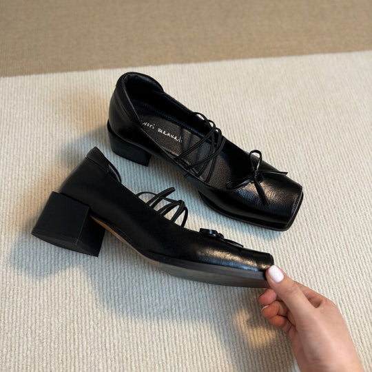 Damen Ballerinas mit dekorativen Schleifen und hochwertiger Metallic-Oberfläche EB