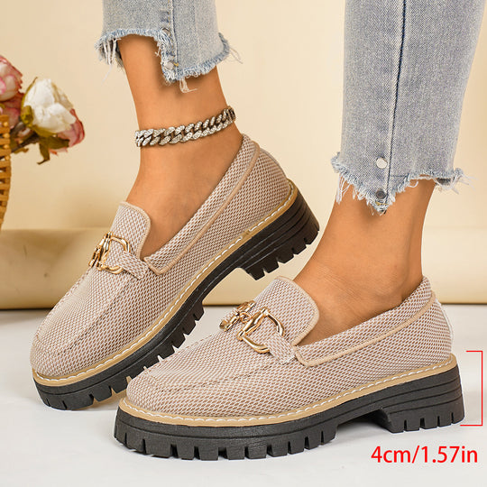 Damen atmungsaktive Slip-On Sneakers mit schickem Zierdetail EB