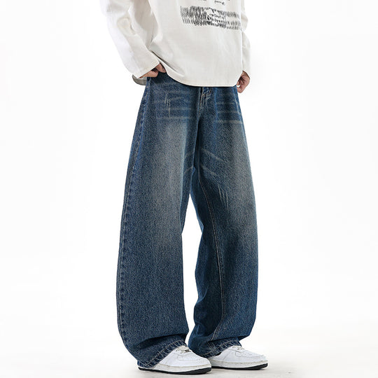 Damen Weit geschnittene Denim-Jeans im Vintage-Stil EB