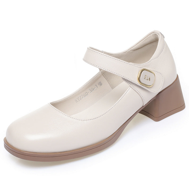 Damen Elegante Mary Jane Schuhe mit modischem Riemen und bequemem Blockabsatz EB