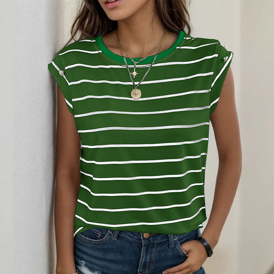EB | Ärmelloses gestreiftes T-Shirt Frauen