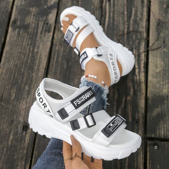 Damen Sportliche Sandalen mit verstellbaren Riemen und rutschfester Sohle EB