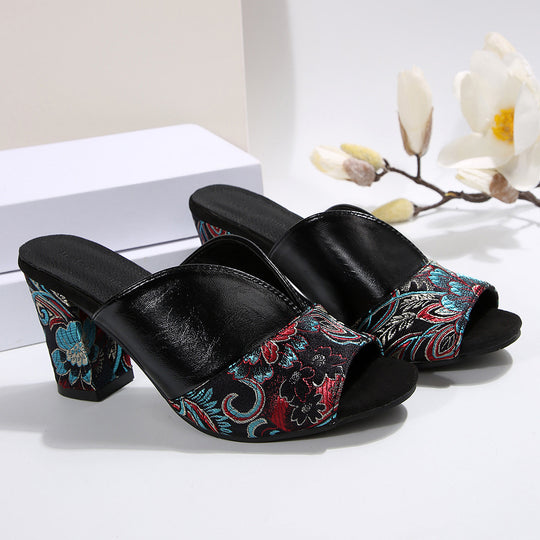 Damen elegante Schuhe mit floralem Design EB