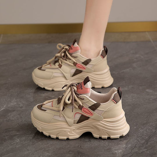 Damen Sportliche Chunky Sneaker mit atmungsaktivem Mesh und weicher Sohle EB