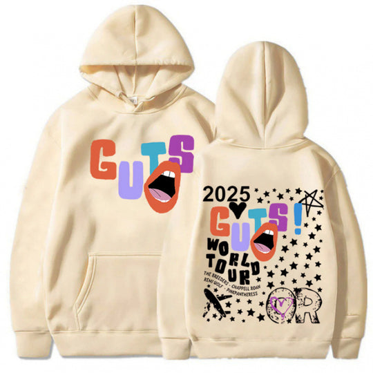 Damen Kapuzenpullover mit kreativen Grafikelementen und einzigartigem Tour-Print EB