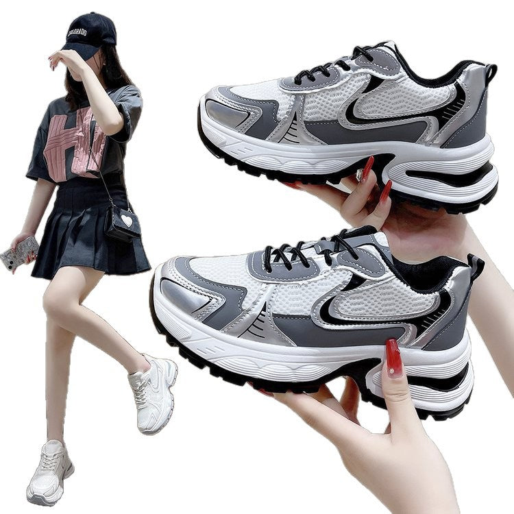 Damen Sportliche Lauf-Sneaker mit atmungsaktiver Mesh-Oberfläche und dämpfender Sohle EB