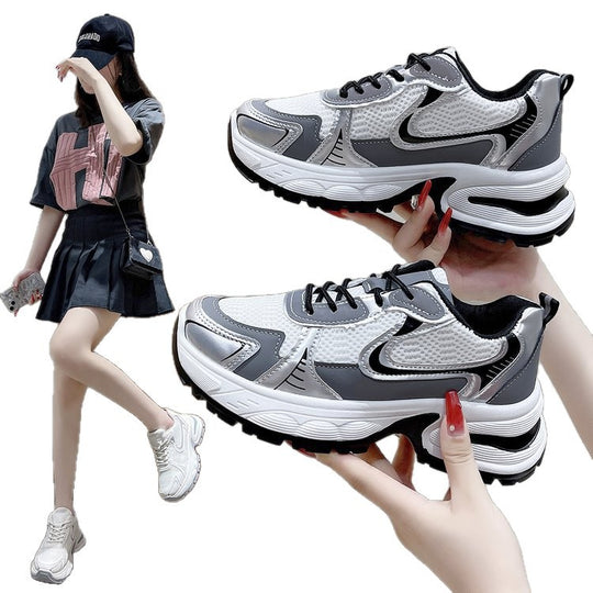 Damen Sportliche Lauf-Sneaker mit atmungsaktiver Mesh-Oberfläche und dämpfender Sohle EB