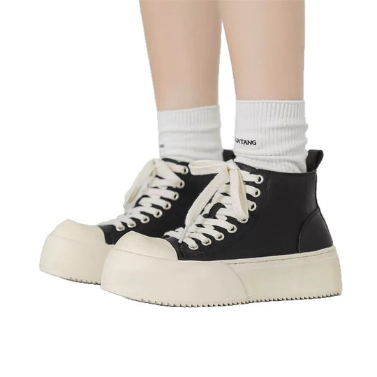 Damen Hohe Sneakers mit robustem Plateau und sportlichem Design EB