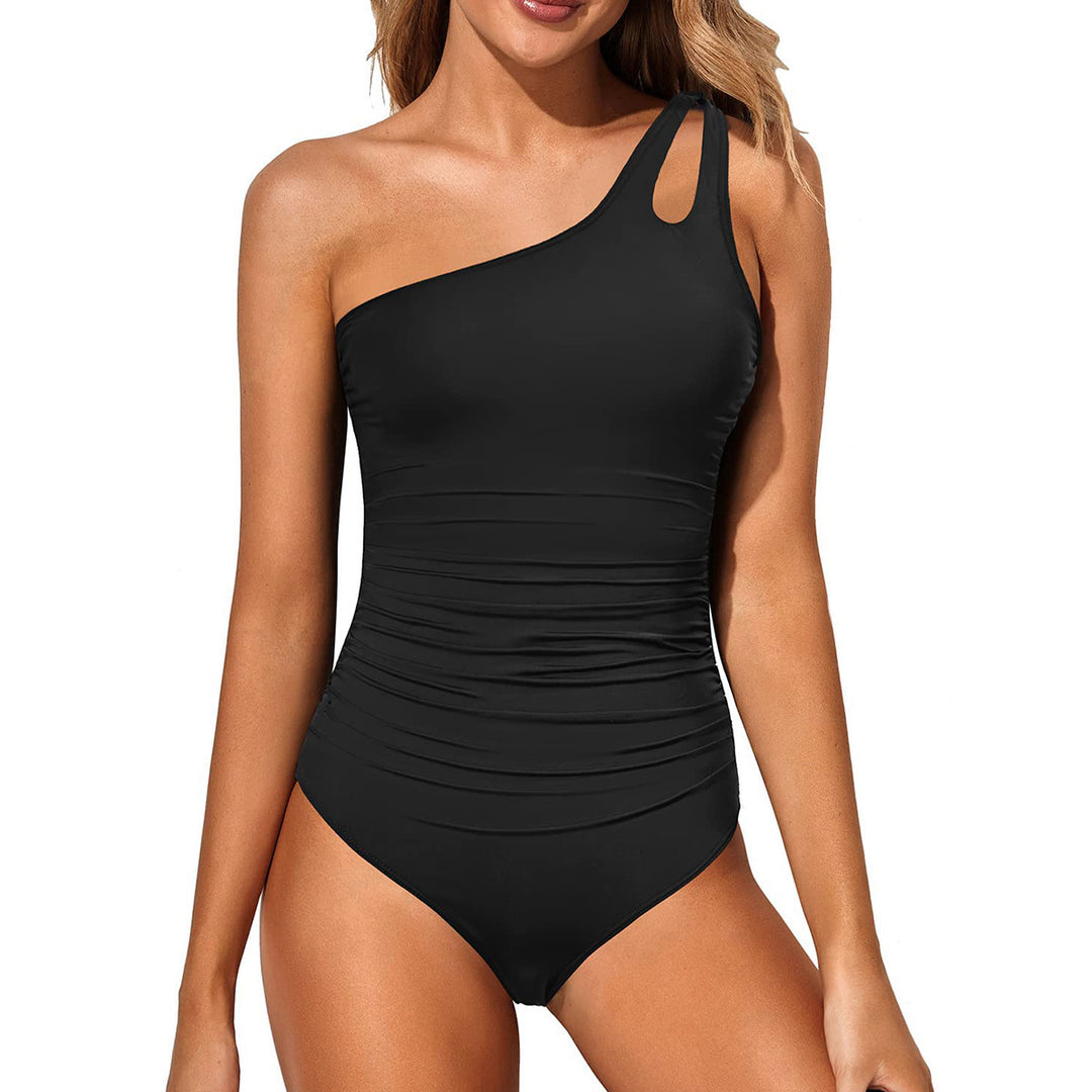 Damen eleganter asymmetrischer Einteiler Badeanzug EB