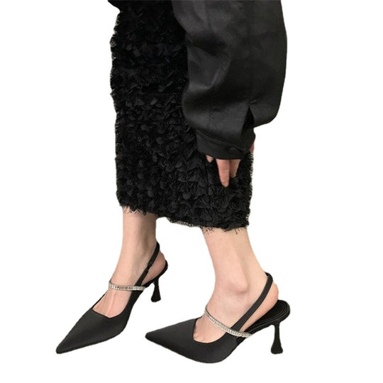 Damen Elegante Slingback-Pumps mit Glitzerakzent und spitzem Zehenbereich EB
