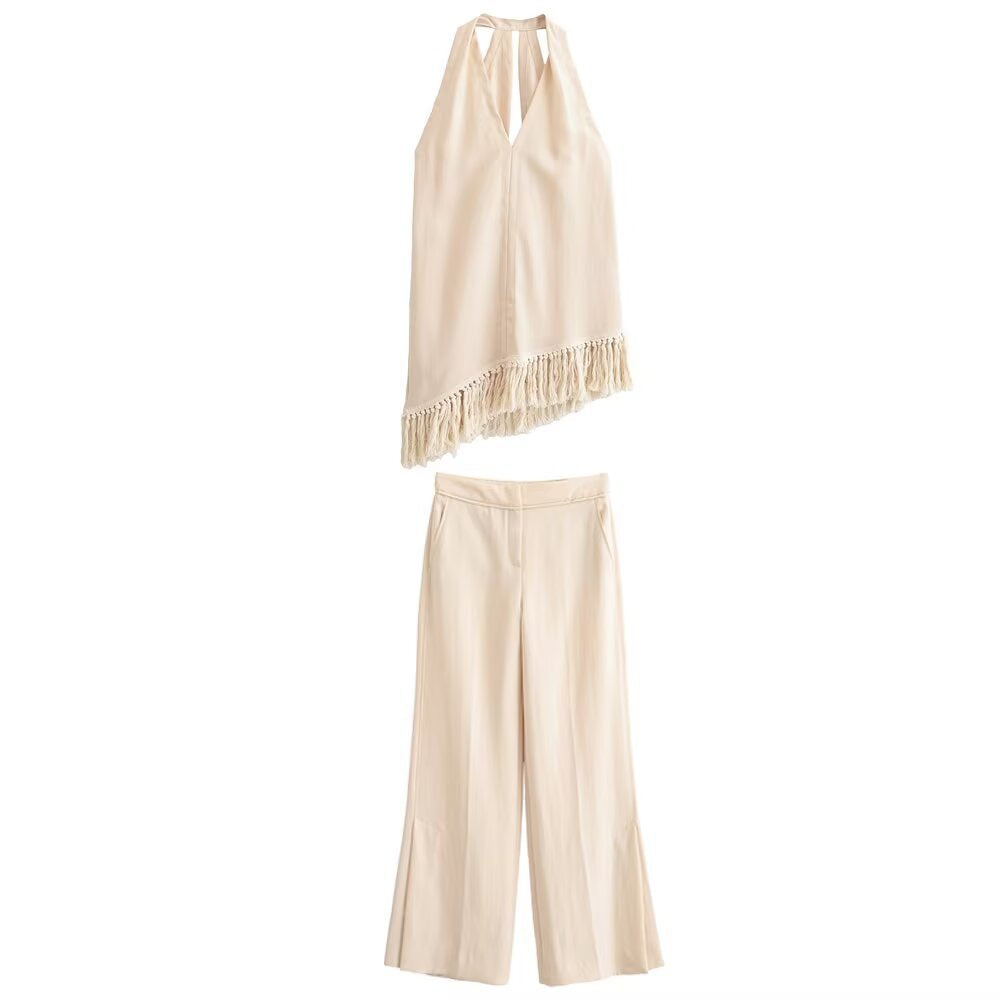 Damen elegante, weite Hose mit schickem Schnitt und praktischen Taschen EB