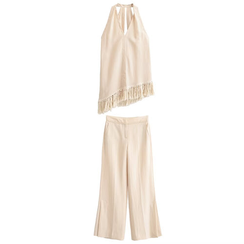 Damen elegante, weite Hose mit schickem Schnitt und praktischen Taschen EB