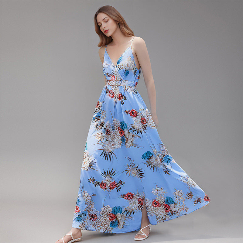 Damen Maxikleid mit elegantem floralem Schnitt EB