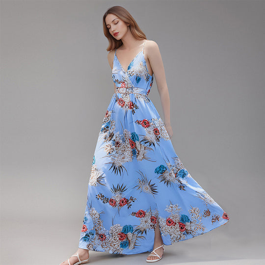 Damen Maxikleid mit elegantem floralem Schnitt EB