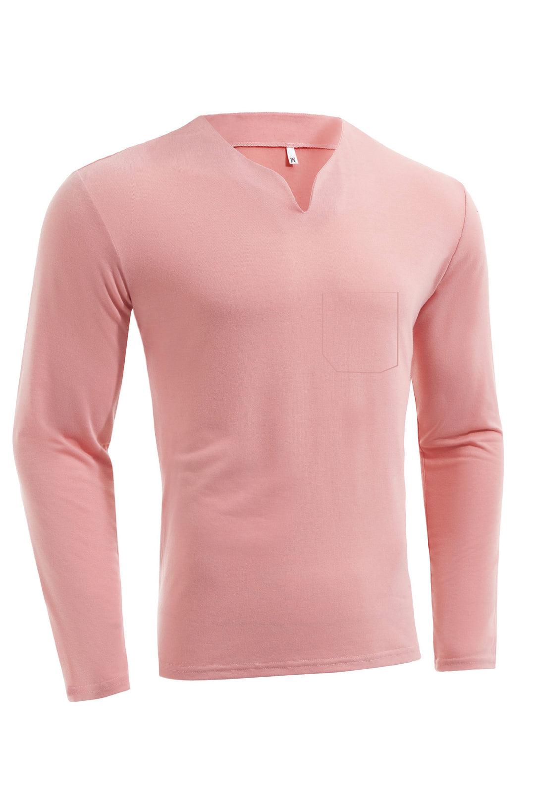 Herren nan Langarmshirt mit V-Ausschnitt Slim Fit Baumwollmix und elastischem Komfortbund EB