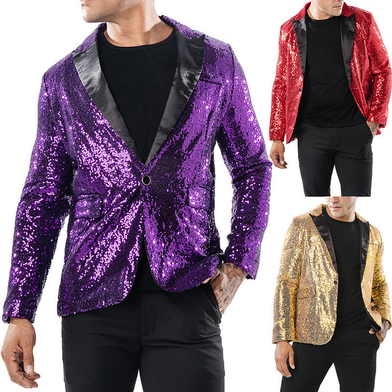 Herren Glitzernder Festtagsblazer mit elegantem Schnitt EB