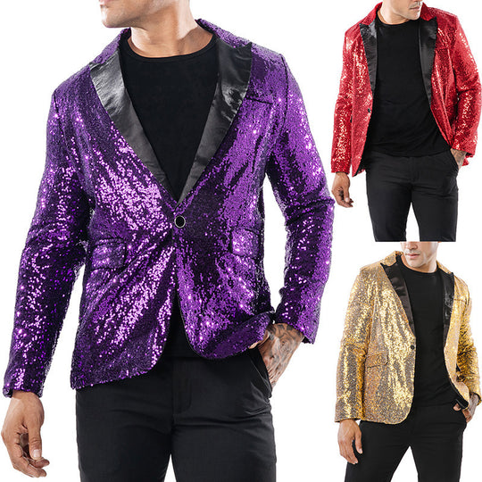 Herren Glitzernder Festtagsblazer mit elegantem Schnitt EB