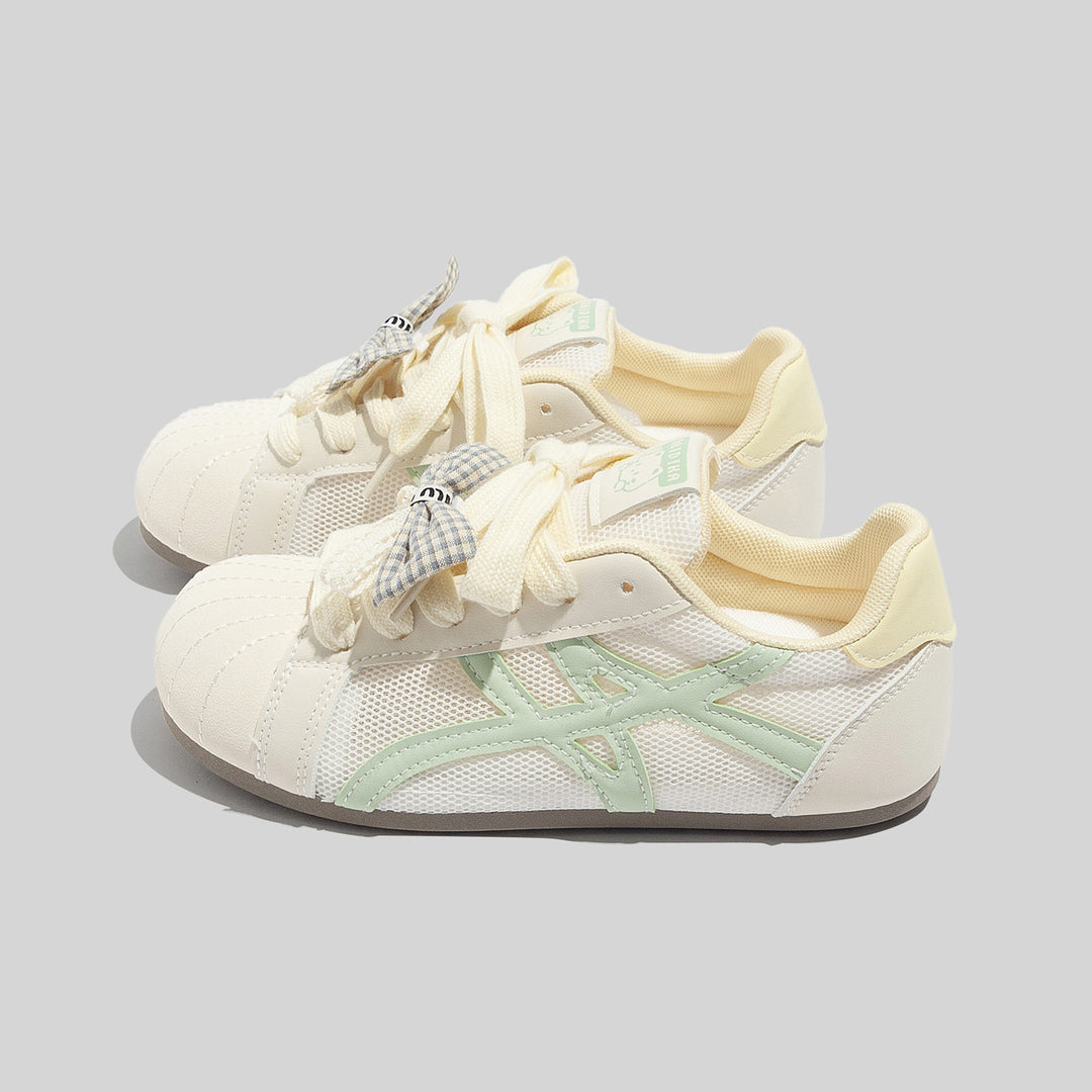 Damen Sportliche Sneakers mit verspieltem Schleifenakzent und atmungsaktivem Mesh-EB