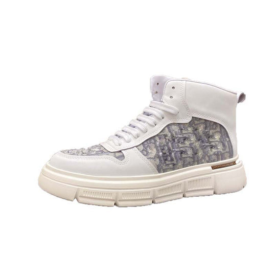 Damen High-Top Sneakers mit modischem Oberflächenmuster und strapazierfähiger Sohle EB