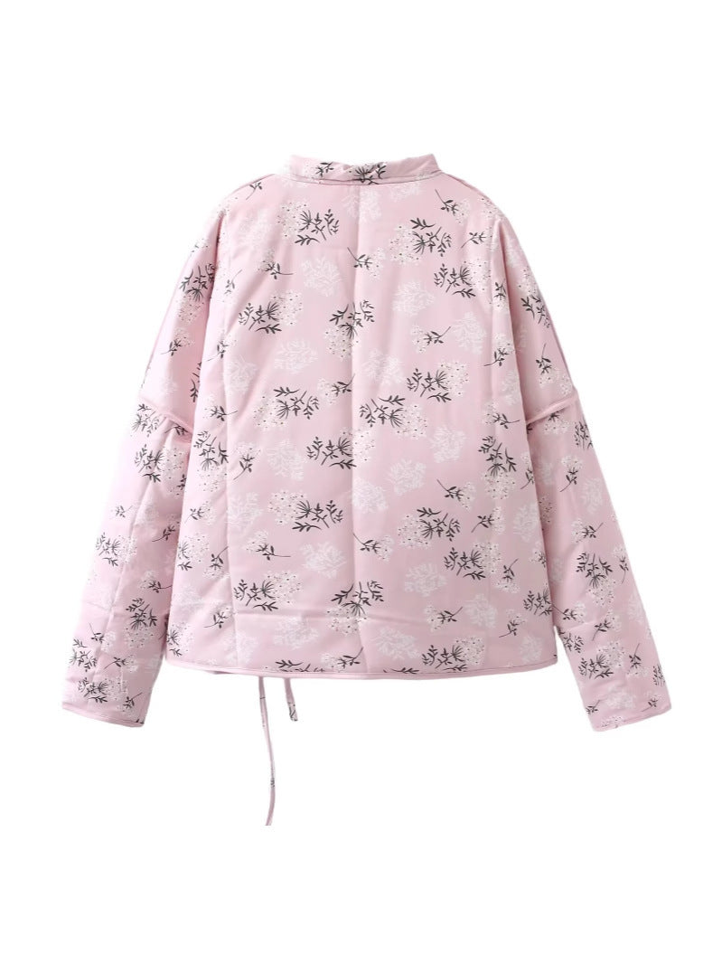 Damen gesteppte Weste im eleganten Blumenprint-Design EB