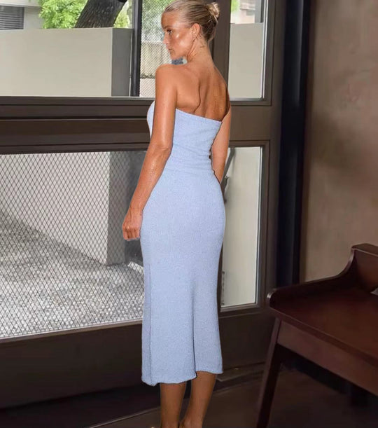 Damen Figurbetontes Wickelkleid mit tiefem Ausschnitt EB
