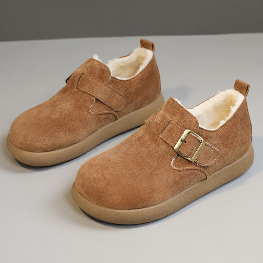 Damen kuschelige Clogs mit modischem Schnallenverschluss und weichem Innenfutter EB