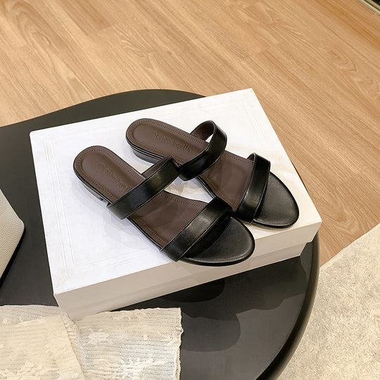 Damen elegante Slingback-Sandalen mit modischen Riemchen und leichtem Absatz EB
