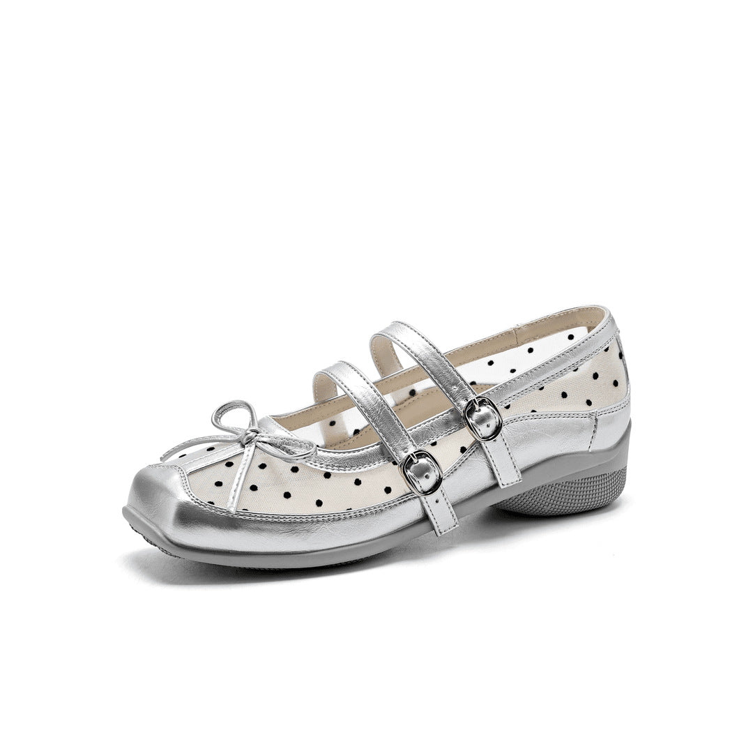Damen Elegante und komfortable Ballerinas mit doppeltem Riemendesign EB