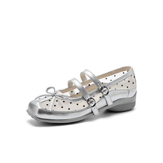 Damen Elegante und komfortable Ballerinas mit doppeltem Riemendesign EB