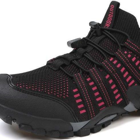 Damen Outdoor-Sport-Sneaker mit elastischem Schnürsystem und rutschfester Sohle EB