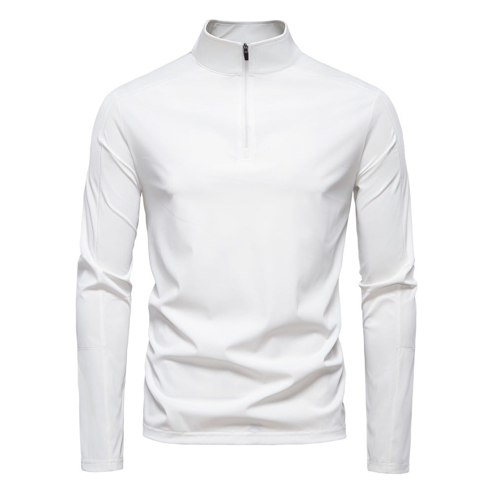 Herren nan Funktions-Langarmshirt mit Stehkragen und halbem Reißverschluss EB