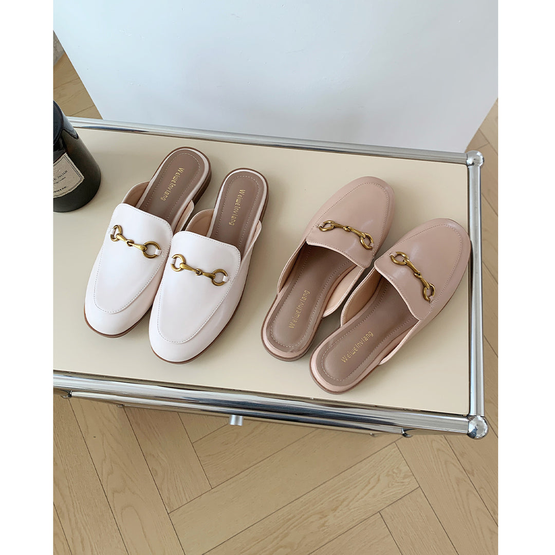 Damen modische Mules mit elegantem Schnallen-Detail EB