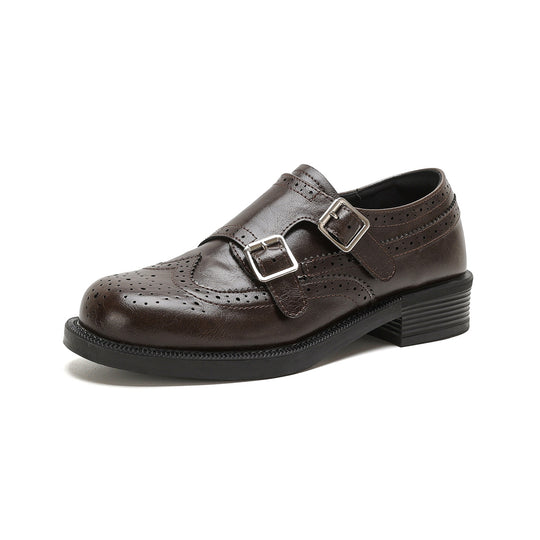 Damen elegante Mokassins mit modischen Doppelschnallen EB