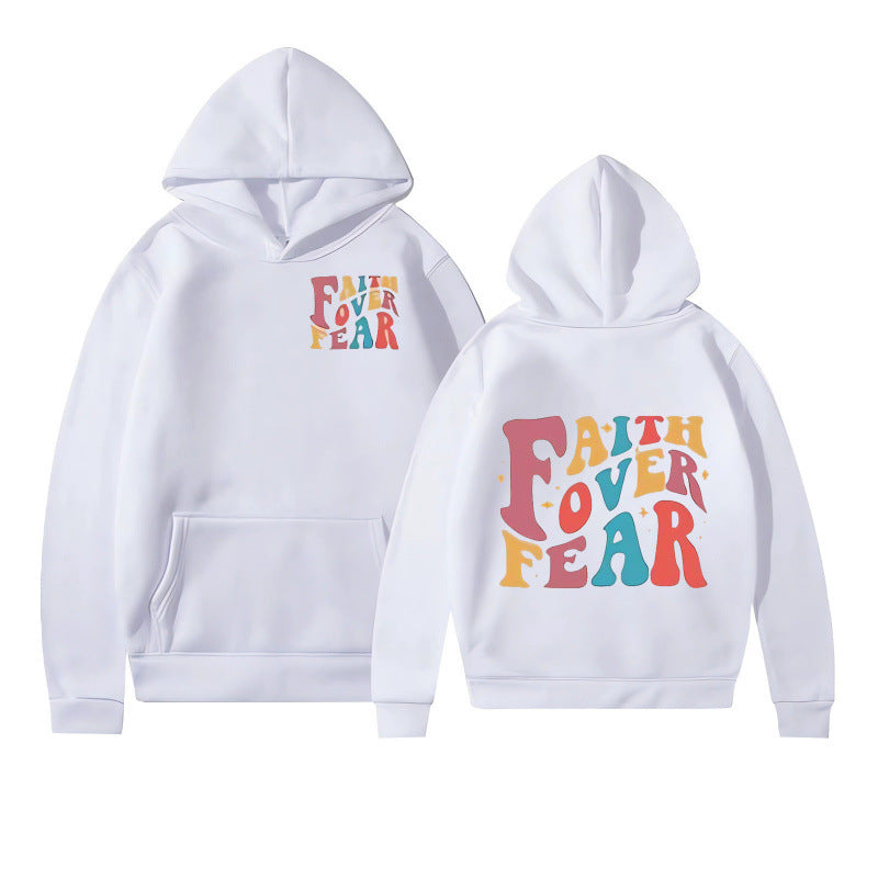 Damen Kapuzenpullover mit kreativem Schriftzug und weichem Innenfleece EB